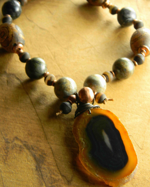 Agate Slice Pendant Necklace