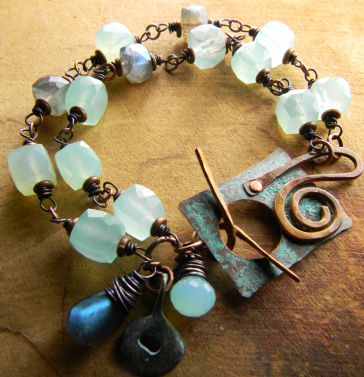 Chalcedony and Labradorite Bracelet