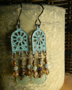 Roman Glass Chandelier Earrings