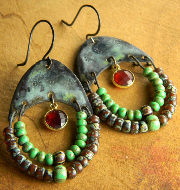 Beaded Crescent Hoops