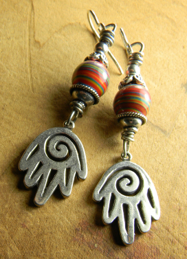 Sterling Silver Spiral Hand Earrings