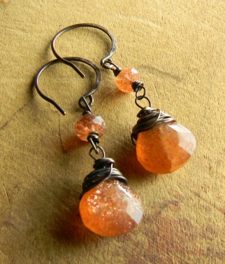 Sunstone Dangle Earrings