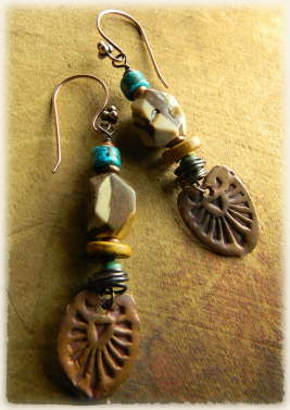 Copper Concho Earrings