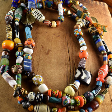 Long Krobo Wrap Necklace