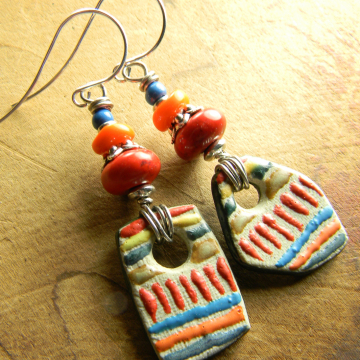 Artisan Ceramic Drop Earrings