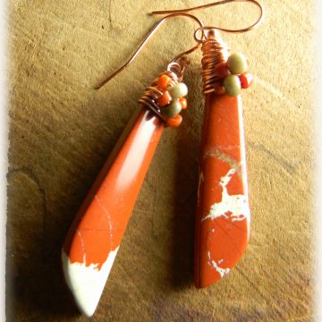 Red Jasper Matched Stone Earrings