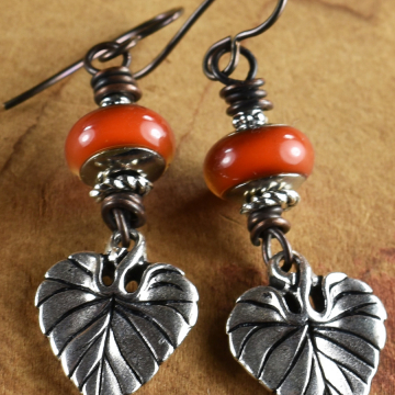 Mood Bead Leaf Earrings