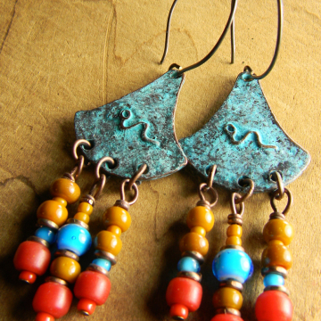 Tejana Fan Chandelier Earrings