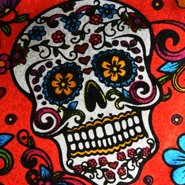 Sugar Skull on Red