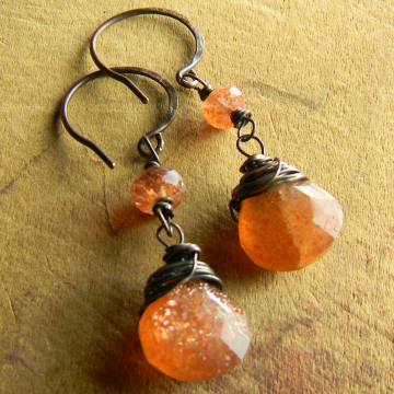 Sunstone Dangle Earrings